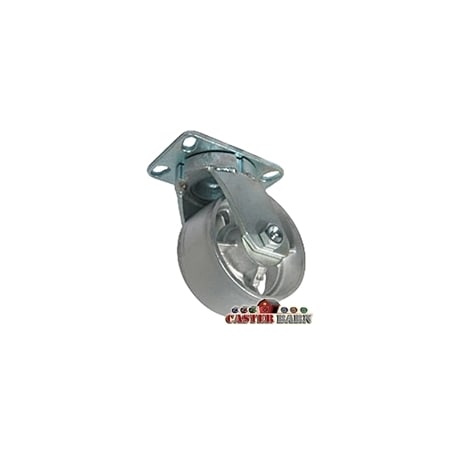 Casterhq 6"x3" Kingpinless Heavy Duty Swivel Caster, Gray Iron Steel Wheel - CB-10SCGI63